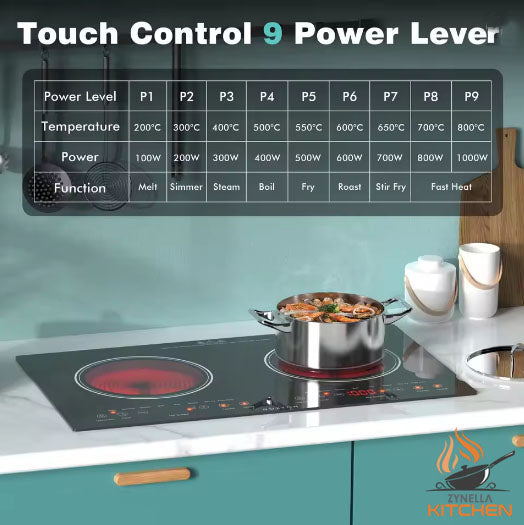Zynella 24-Inch 2-Zone Ceramic Electric Cooktop