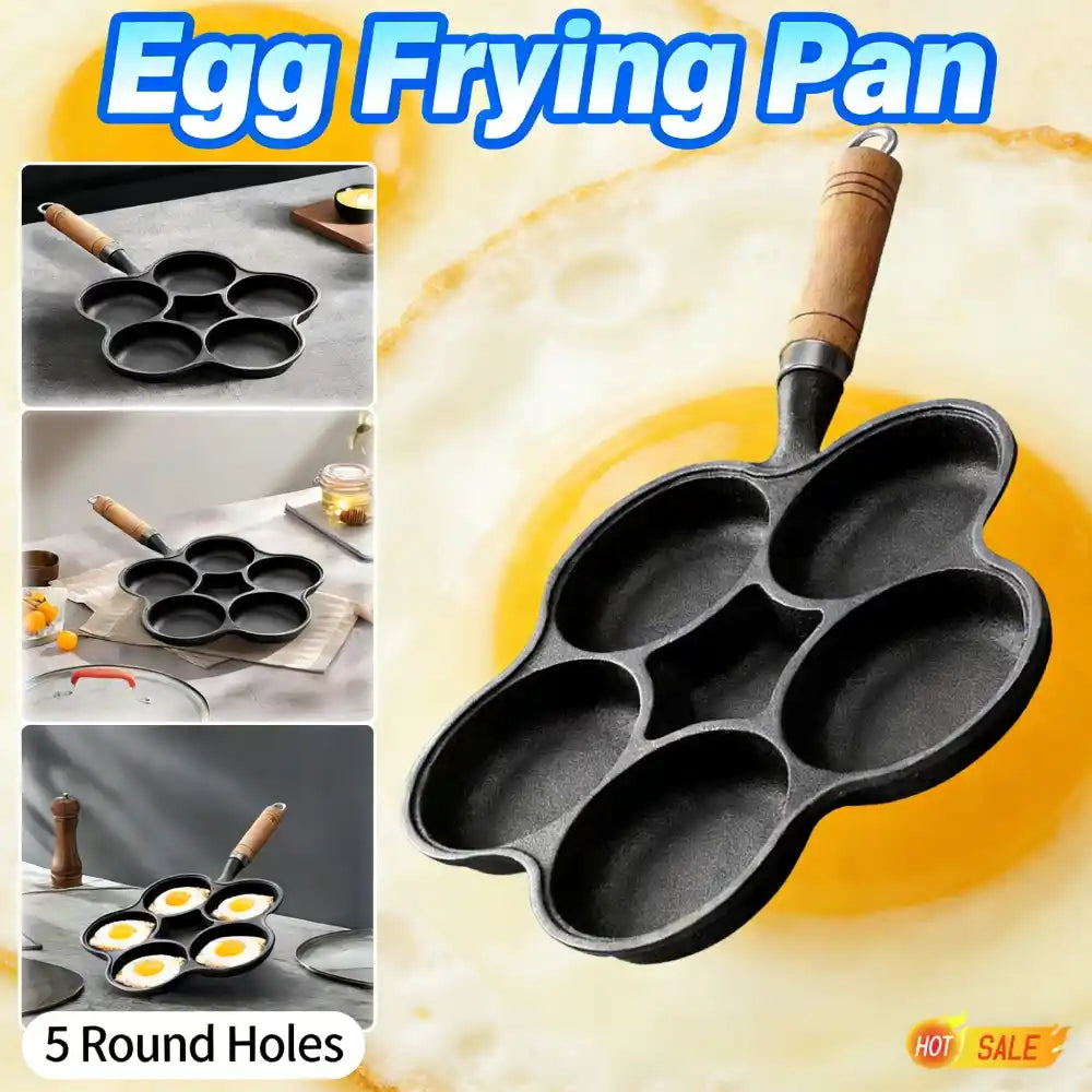 Zynella 5-Hole Cast Iron Breakfast Pan – Egg & Pancake Maker