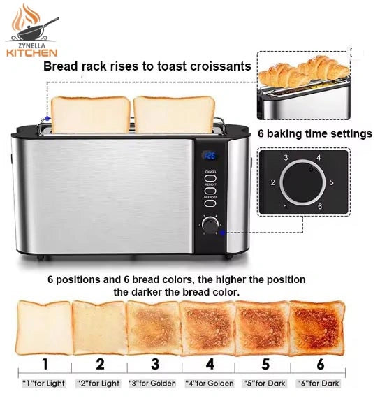 Zynella 2-Slice Automatic Bread Toaster with Variable Browning Control