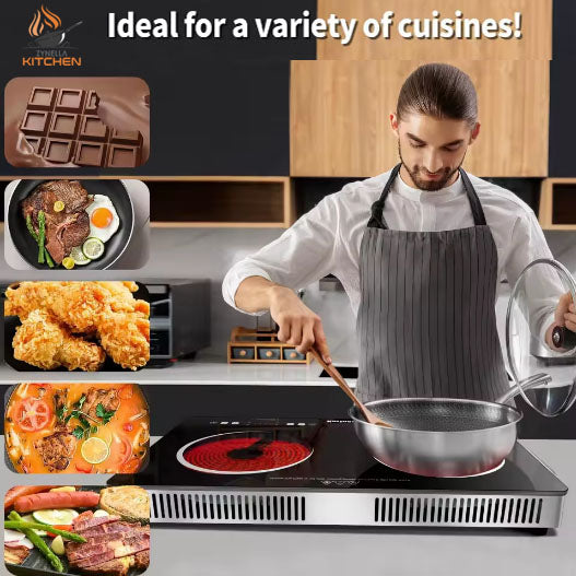 Zynella 56cm 2-Zone Plug-In Ceramic Electric Hob 3200W