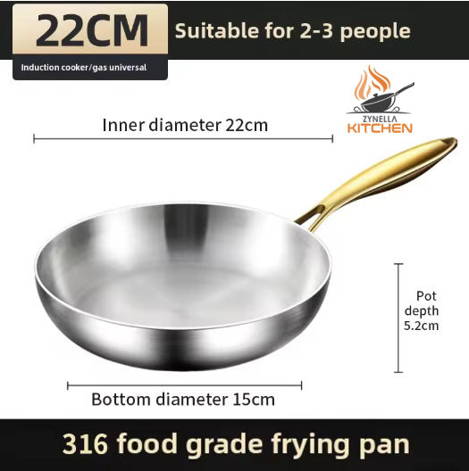Zynella 316 Stainless Steel Frying Pan
