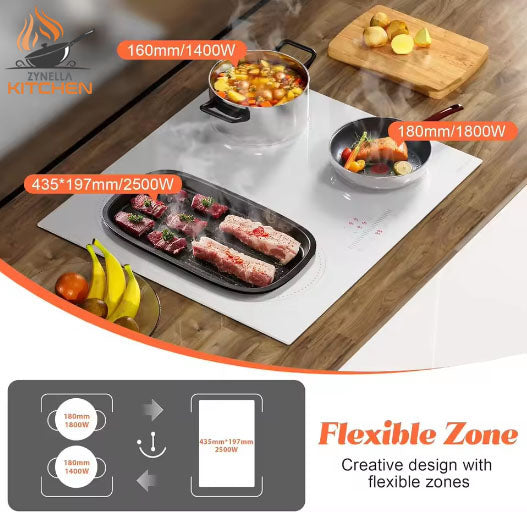 Zynella 60cm 4-Zone Plug-In Induction Hob with Flex Grill Zone