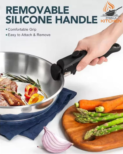 Zynella 3-Piece Stainless Steel Frying Pan Set