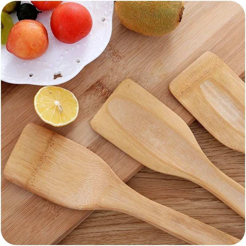 Zynella Natural Bamboo Spatula Set – 2 Piece Eco-Friendly