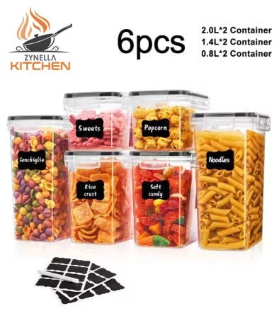 Zynella 6-Piece Closed Food Storage Containers Set