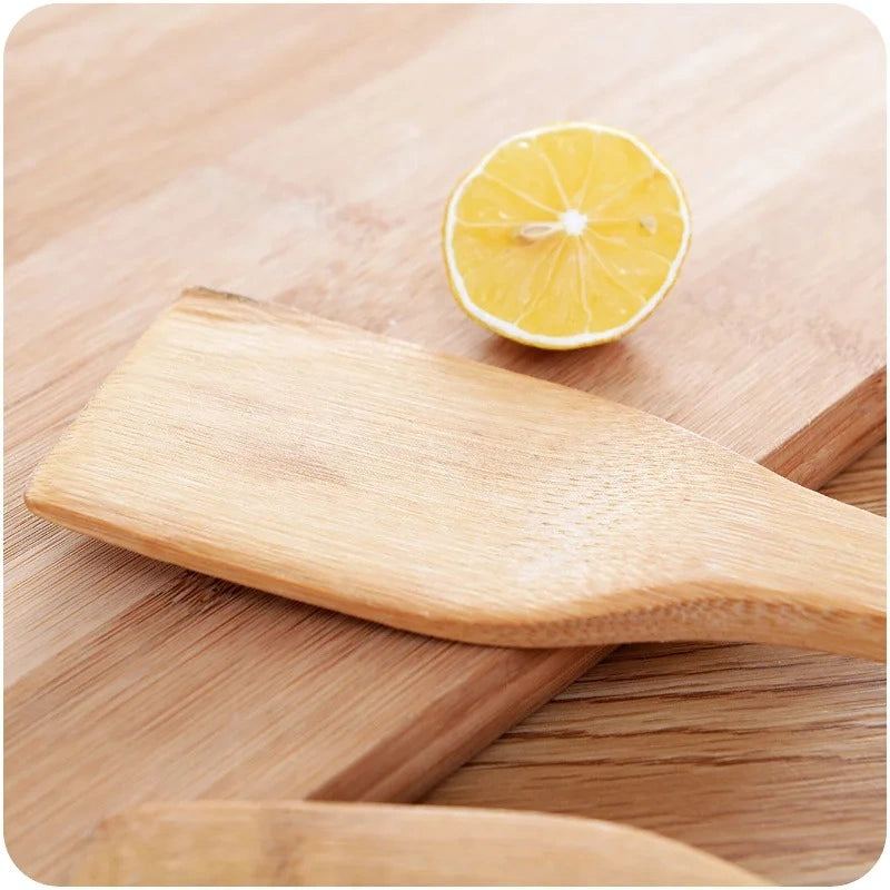 Zynella Natural Bamboo Spatula Set – 2 Piece Eco-Friendly