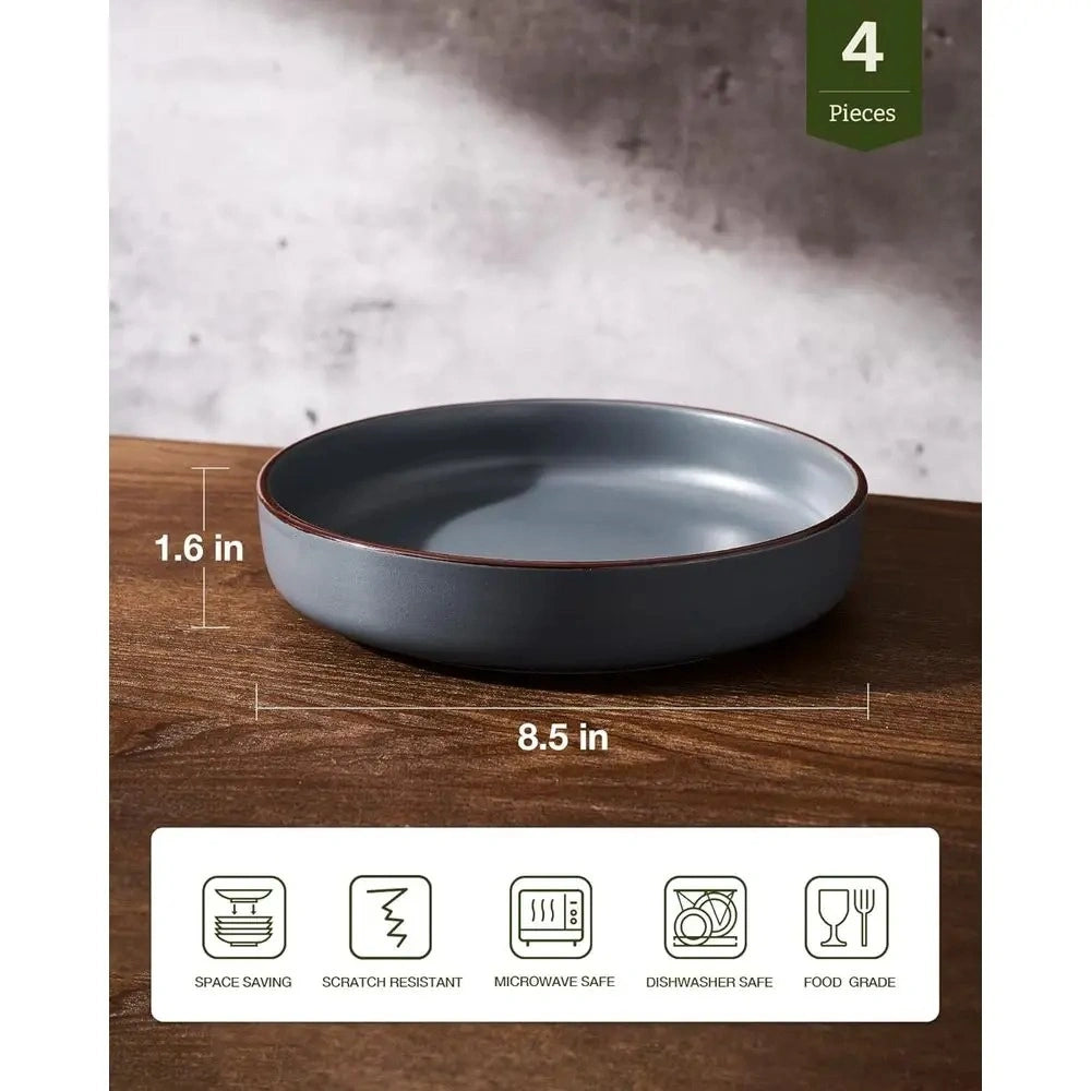 Zynella Set of 4 Large Ceramic Pasta Bowls