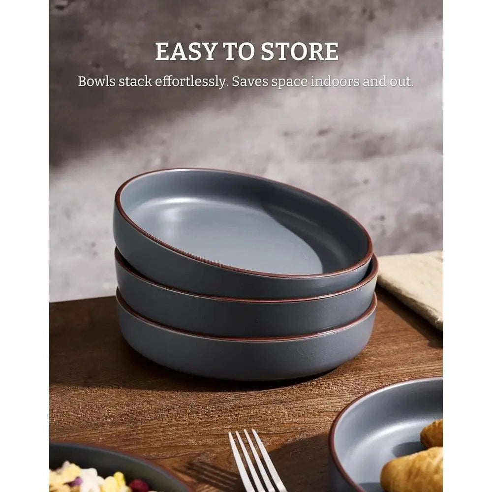 Zynella Set of 4 Large Ceramic Pasta Bowls