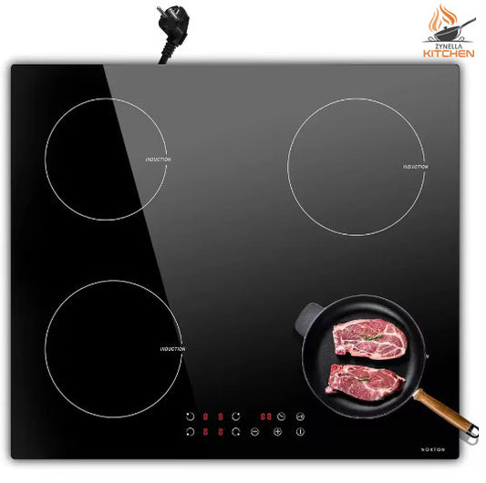 Zynella 60cm 4-Zone Plug-in Induction Hob with Touch Control & Safety Lock
