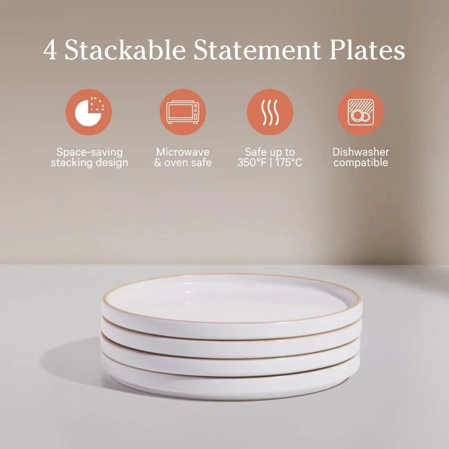 Zynella Set of 4 Ceramic Salad Plates