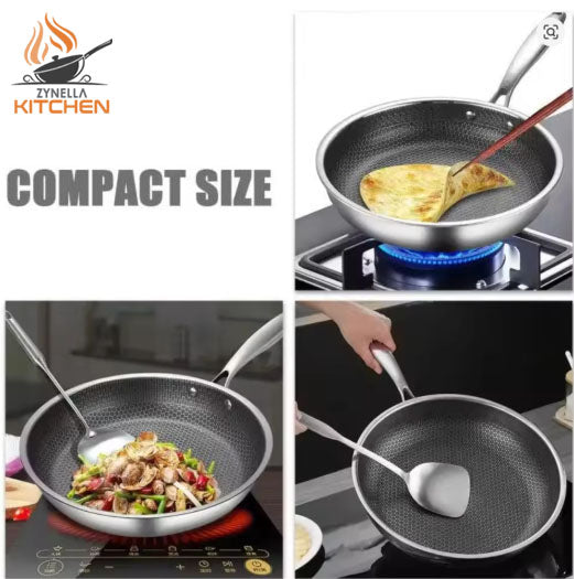 Zynella Stainless Steel Honeycomb Frying Pan