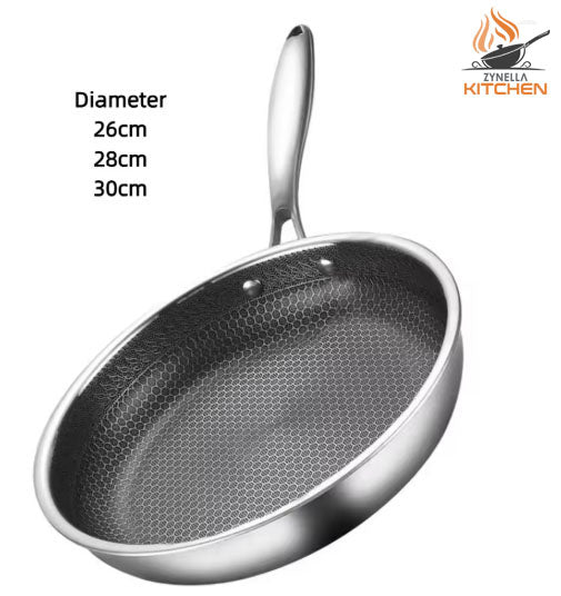 Zynella Stainless Steel Honeycomb Frying Pan