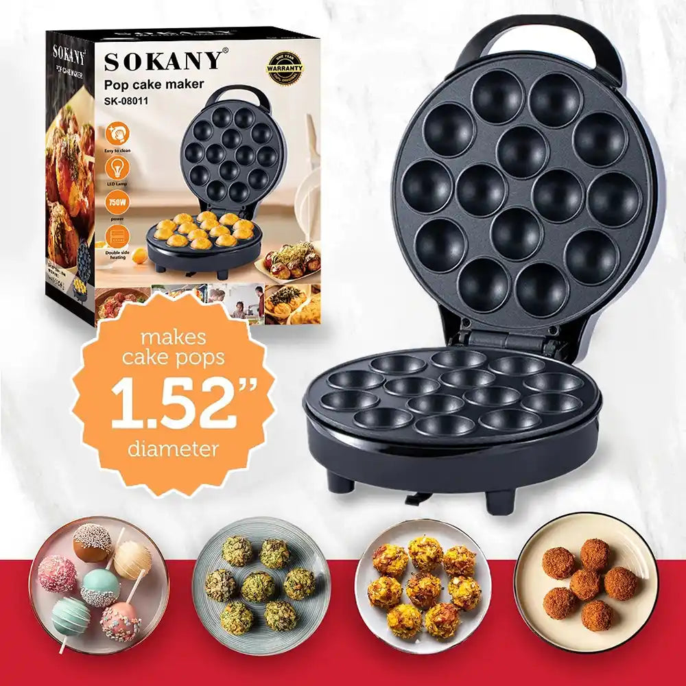 Zynella 14-Cake Pop Maker – 750W Non-Stick Electric Mini Oven
