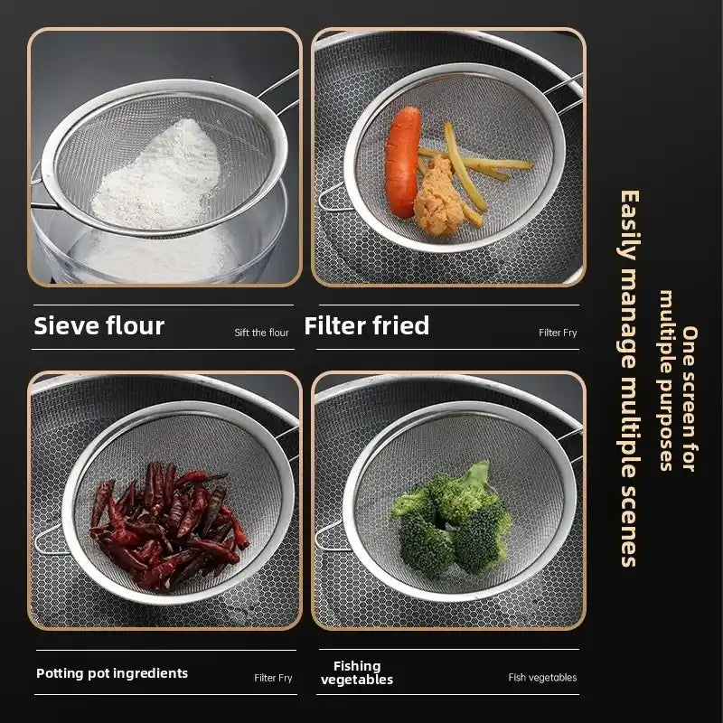 Zynella Stainless Steel Fine Mesh Sieve – Multi-Purpose Kitchen Strainer