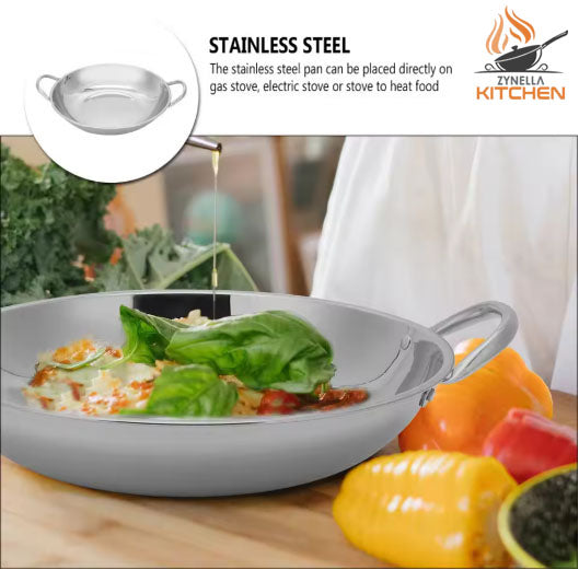Zynella Stainless Steel Flat-Bottom Wok Pan