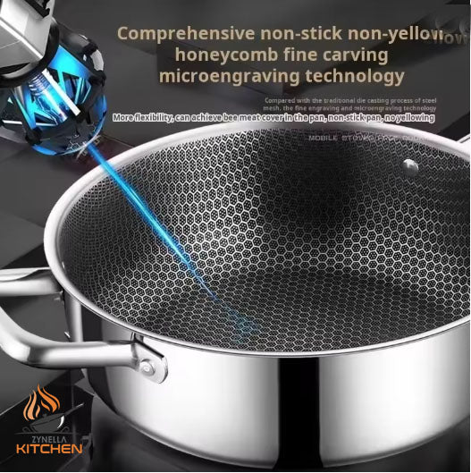Zynella Honeycomb Stainless Steel Soup Pot