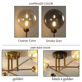 Piccadilly Modern Glass Ball Chandelier Lamp