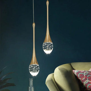 Water Drop Crystal Pendant Refined Modern Sculptural Spiral LED Fixture