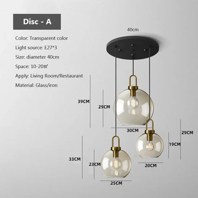 Modern Smoke Glass Pendant