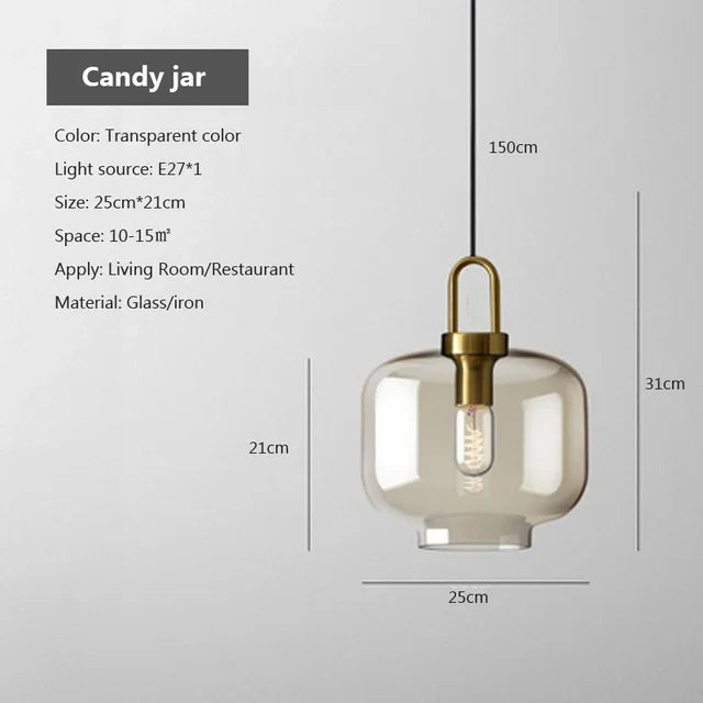 Modern Smoke Glass Pendant