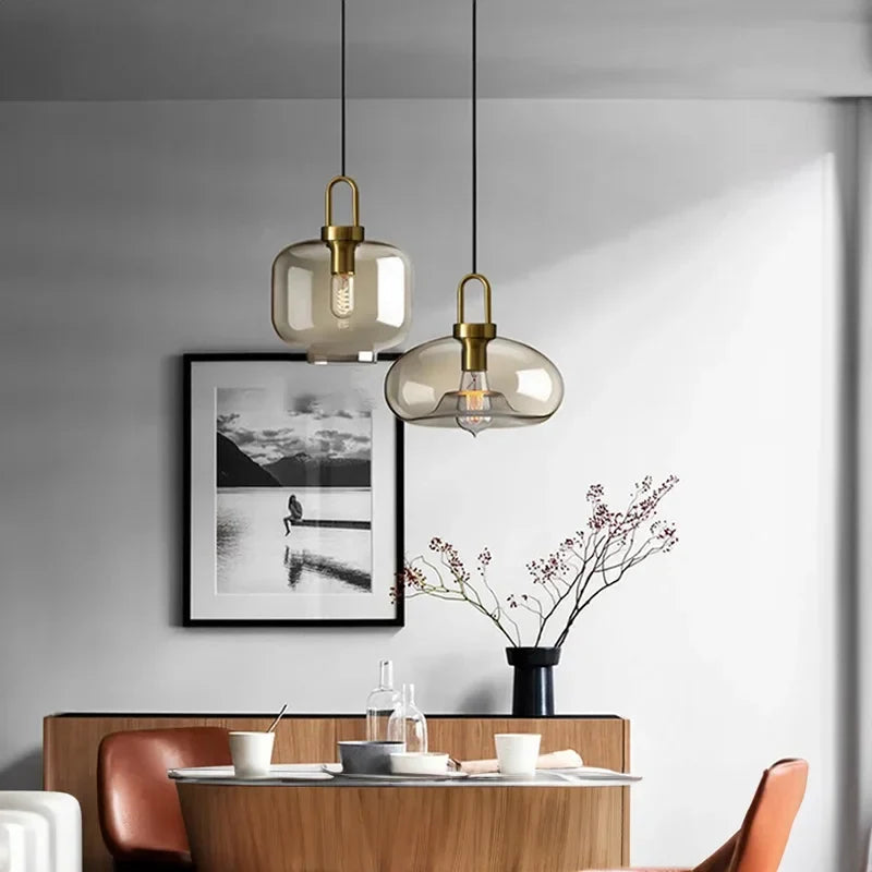 Modern Smoke Glass Pendant