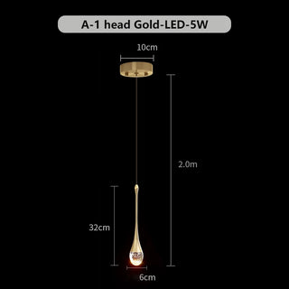 Water Drop Crystal Pendant Refined Modern Sculptural Spiral LED Fixture