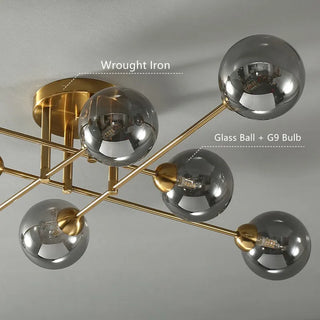 Piccadilly Modern Glass Ball Chandelier Lamp