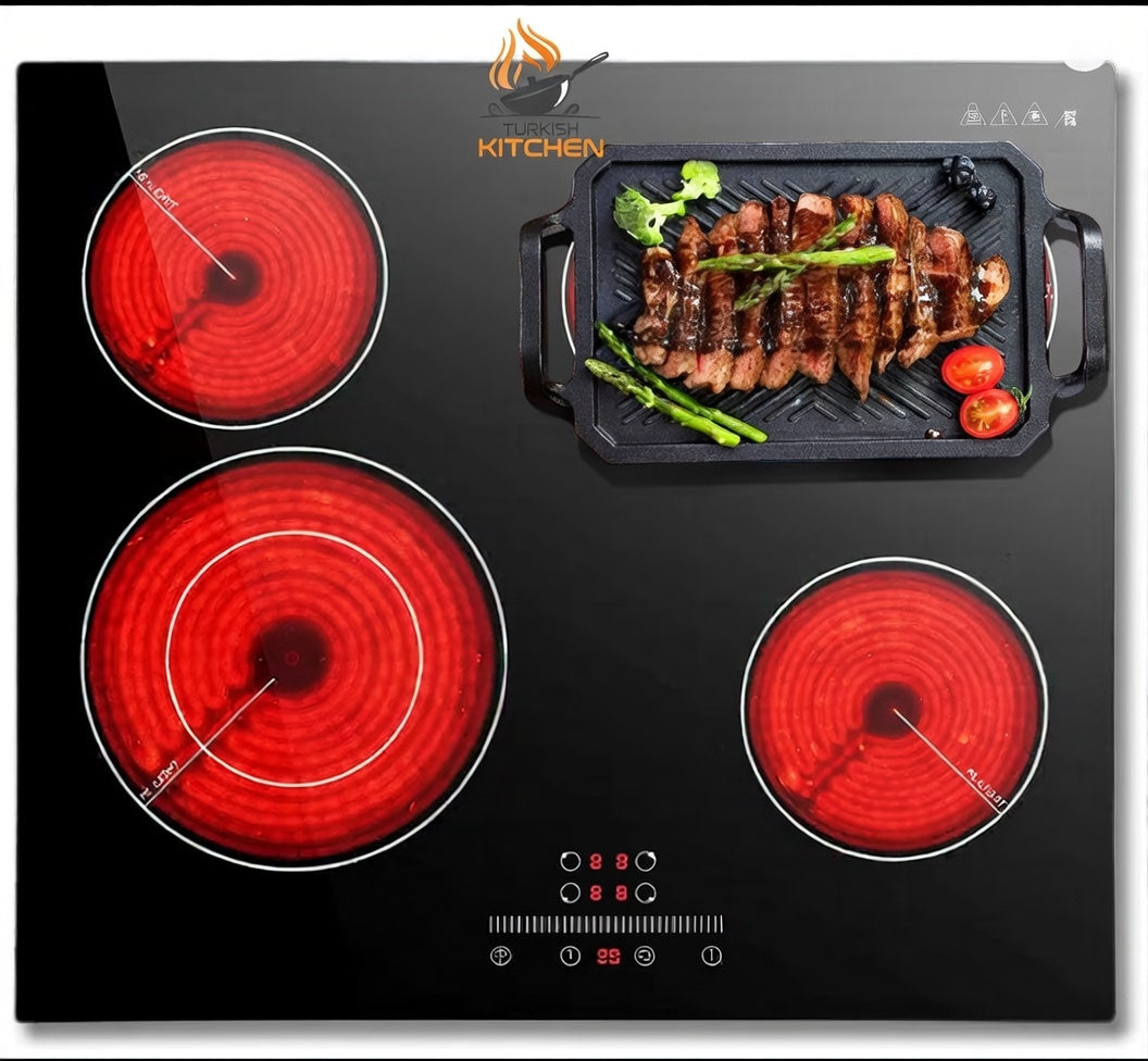 Zynella 60cm 4-Zone Built-In Ceramic Hob with Expandable Oval Zone