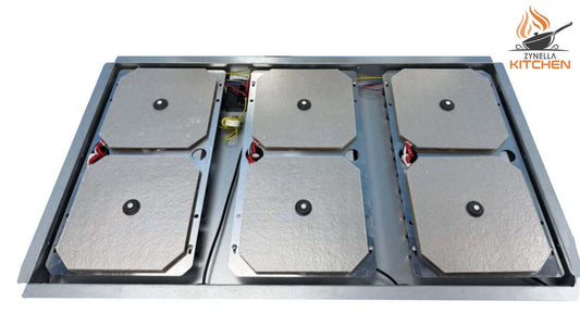 Zynella 6-burner invisible induction cooktop — professional 6-zone hidden induction unit for luxury kitchens
