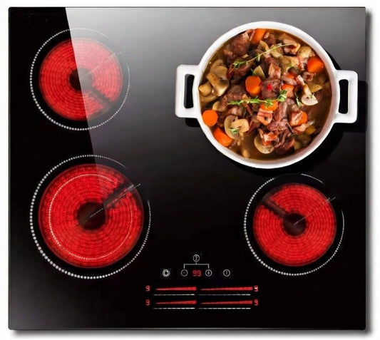 Zynella 60cm 4-Zone Ceramic Hob, Dual Ring, Touch Control, 6600W