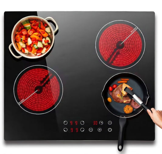 Zynella 60cm 4-Zone Ceramic Cooktop with Touch Control & Safety Timer