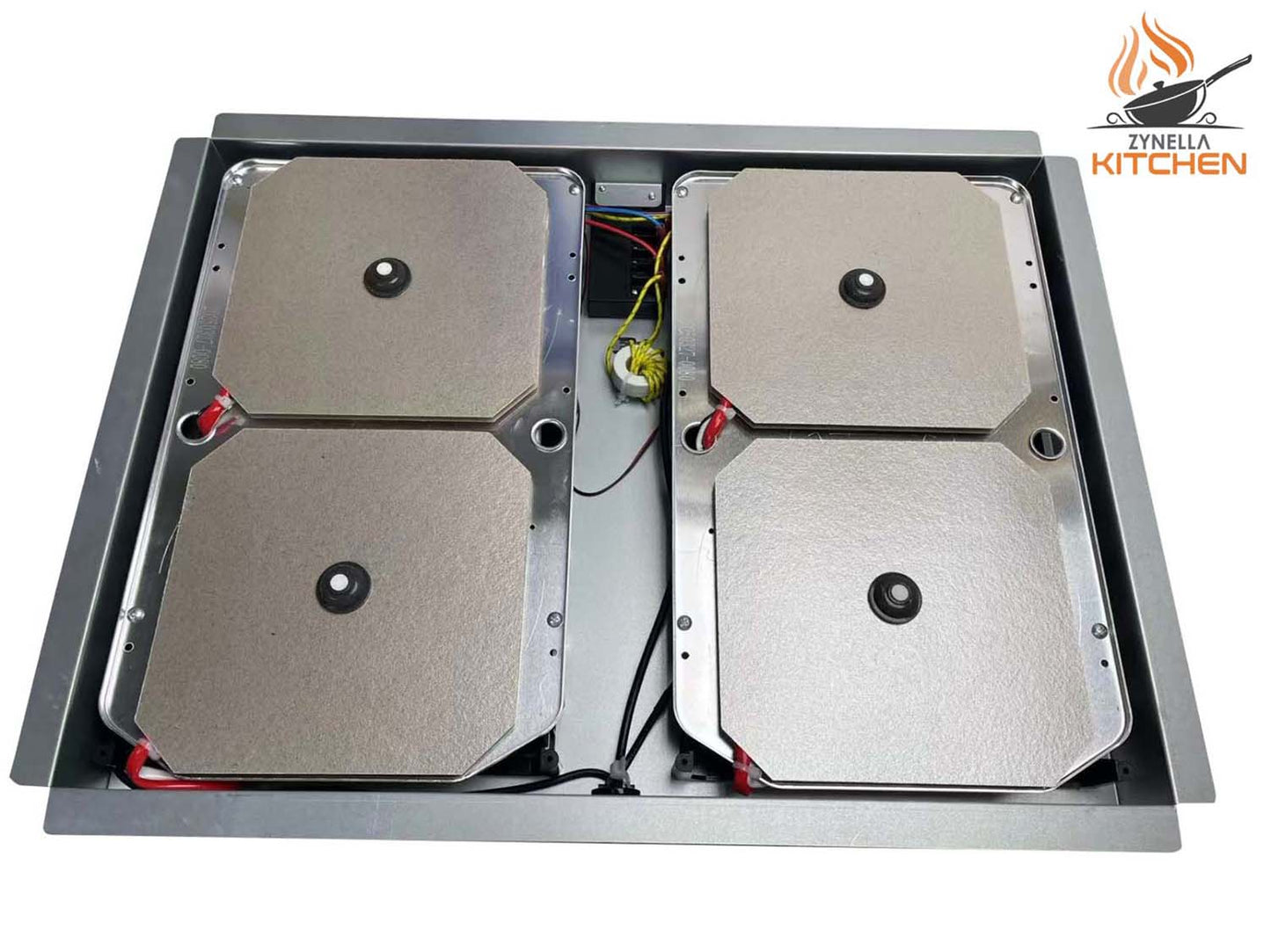 Zynella quad burner invisible induction cooktop with Flex Zone — 4-hob hidden induction system for luxury kitchens