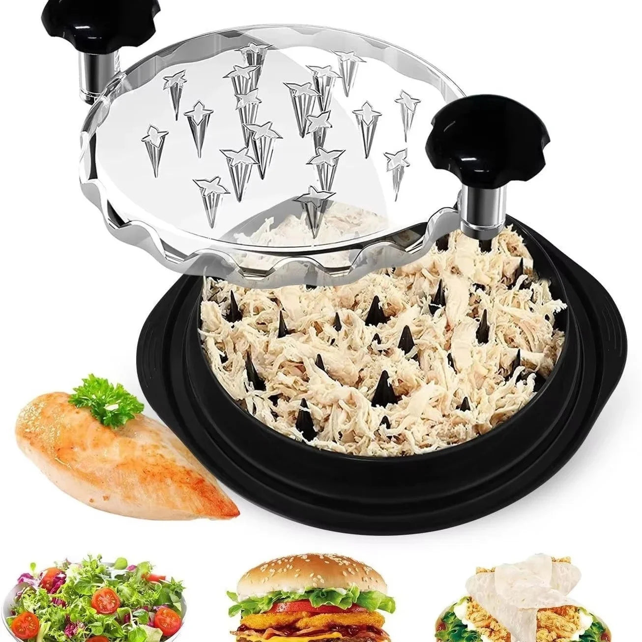 Zynella Kitchen Chicken Shredder Tool – Meat Shredder & Grinder with Lid