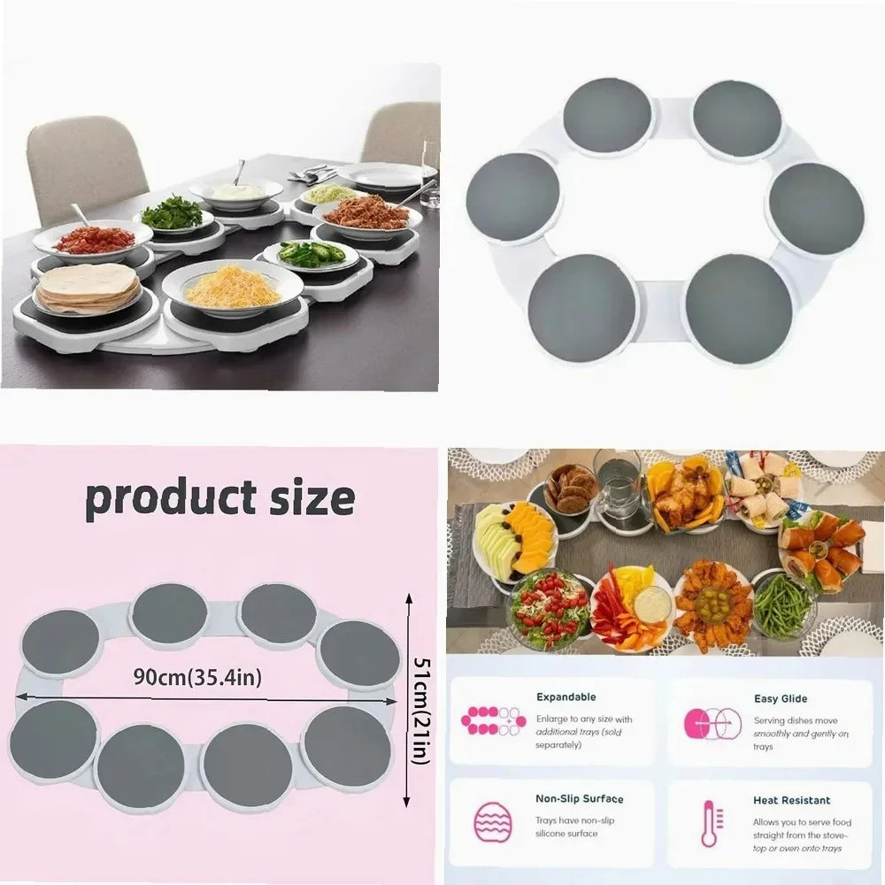Zynella Kitchen Portable Rotating Lazy Susan Turntable – Revolving Food Tray for Dining Table