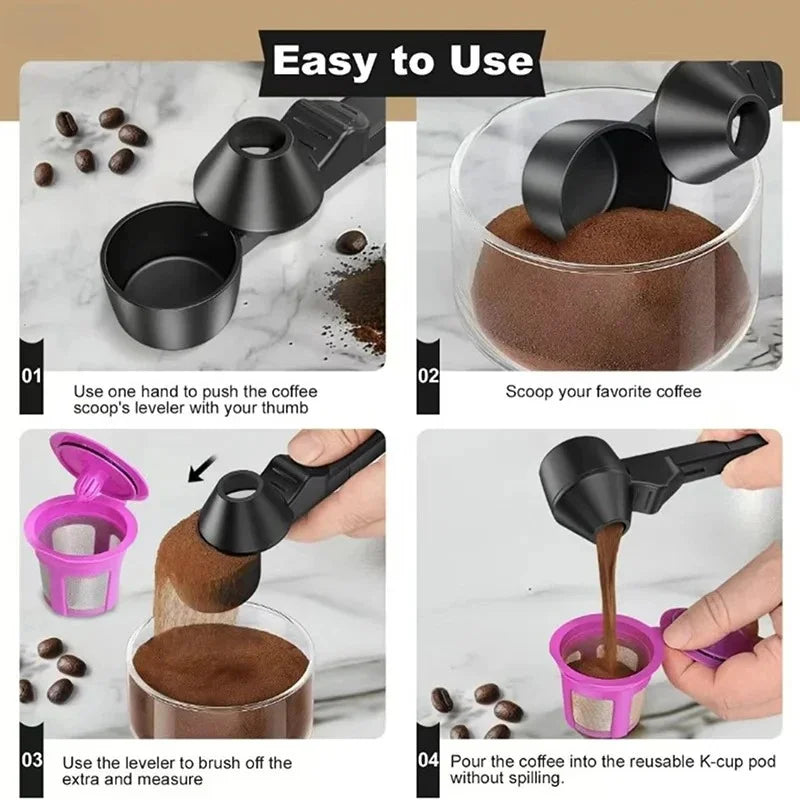 Zynella Kitchen Reusable K-Cup Coffee Measuring Spoon with Funnel