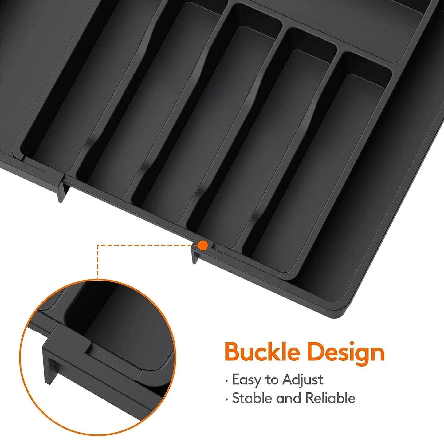 Zynella Kitchen Expandable Drawer Organizer – Adjustable Cutlery Tray